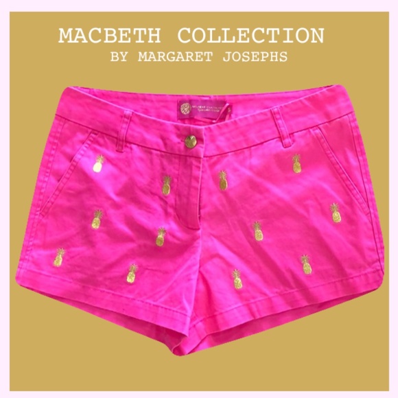 Macbeth Collection pink pineapple shorts NWT